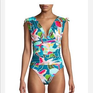 La Blanca floral one piece swimsuit